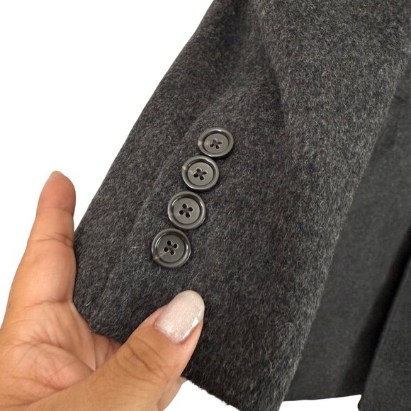 J Crew Wool Cashmere Ludlow Gray Long Line Top Coat Mens Size 42 Regular - Picture 4 of 7